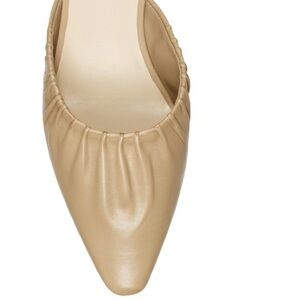 Vince Camuto Leather Ruched Mule Beige Size 9M